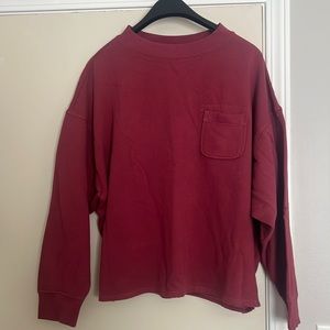 Old Navy maroon cropped sweatshirt. Size XL. NWT.